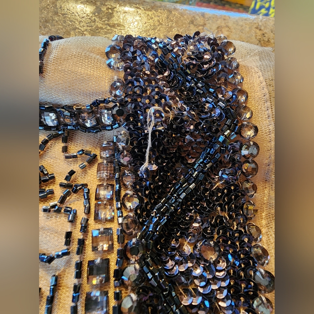 Sherri Hill Nude and Black Beaded Halter Prom Dress - Picture 4 of 16